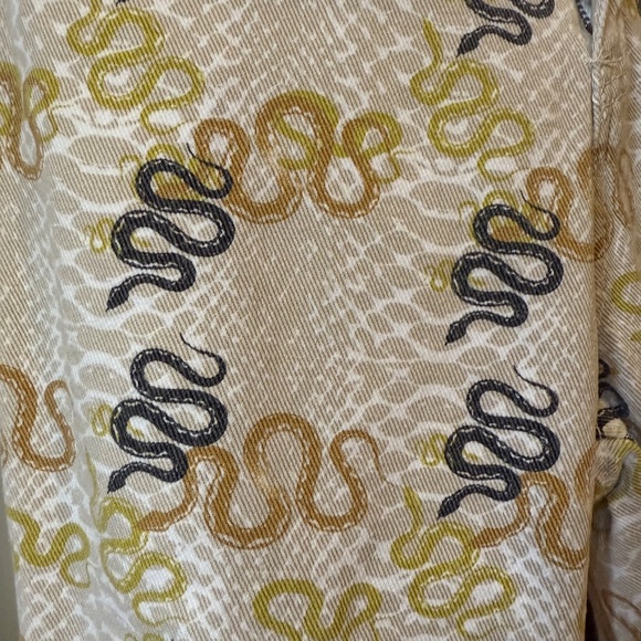SNAKE JEANS - Small medium high waist denim tapered mom serpent snake print - Picture 3 of 6